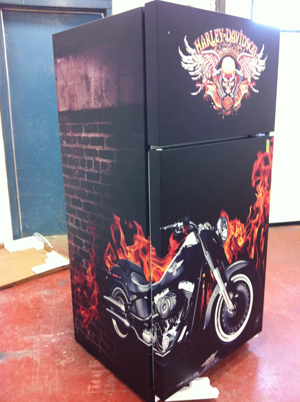 Motorcycle fridge logo